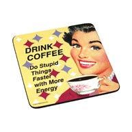 Glasunderlägg i retrostil - Coffee