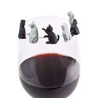 Glasmarkörer - Katt (6-pack)