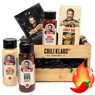 Chili Klaus - Öllåda med chiliprodukter
