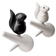 Ekorrar på vit krok (2-pack)