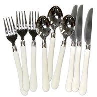 Engångsbestick, benvitt skaft (10-pack)