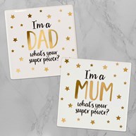 Glasunderlägg - Mum / Dad Superpower