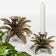 Ljusstake - Blad, guld