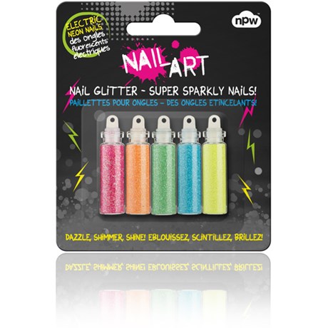 Nail Art - Kaviarpärlor eller glitter (5-pack), Electric