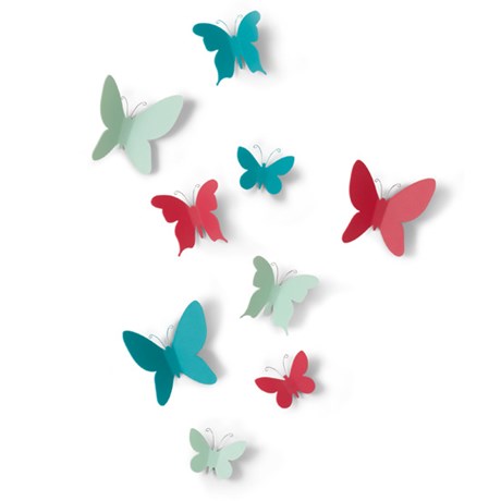 Väggdekor - Mariposa, Fjärilar (9-pack), Blandade färger