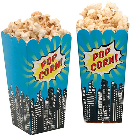 Festartiklar - Pop Art Superhero Party, Popcornbehållare (8-pack)
