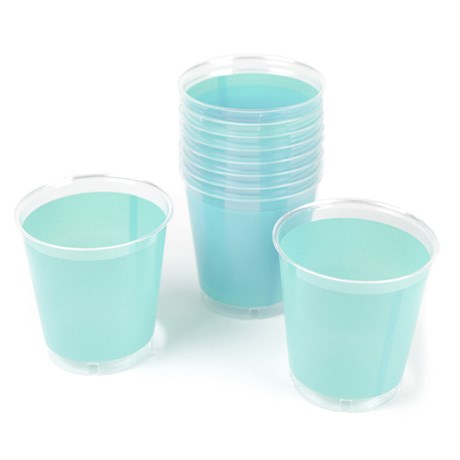 Engångsartiklar till fest, skimrande blå, Plastglas (10-pack)