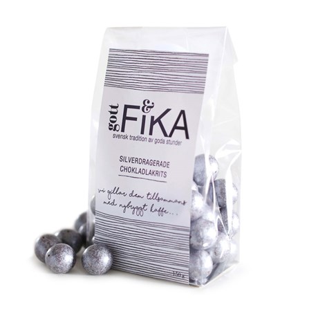 Chokladdragerad lakrits - Gott&Fika, Chokladlakrits, silver