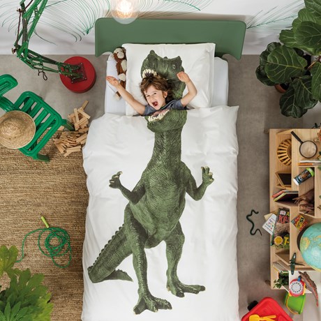 Snurk sängkläder - Dinosaurie, Grön