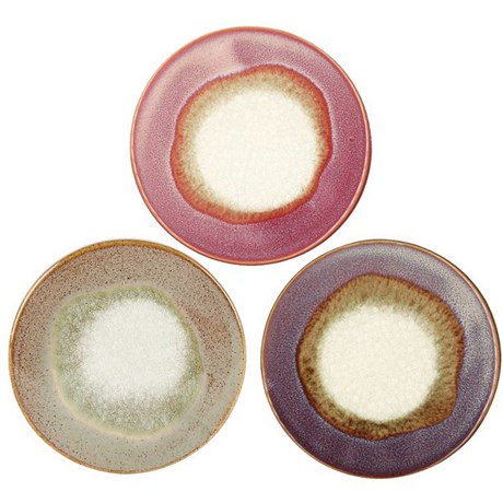 Underlägg i keramik (3-pack), Varma färger (sand, rosa & lila)