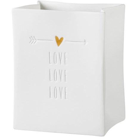 Ljuslykta i porslin - Light bag, Love love love
