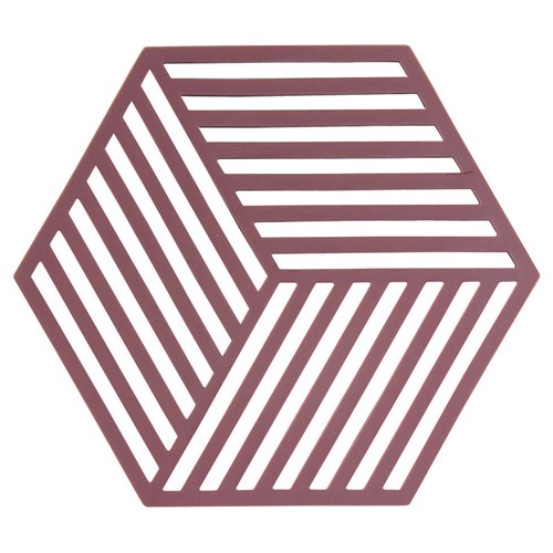 Zone - Grytunderlägg, Hexagon/Triangles liten, Hexagon, Vinröd